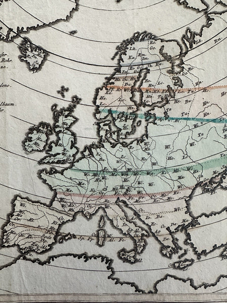 Europe Thematic map showing Trade goods of countries c.1810-20’s rare German map