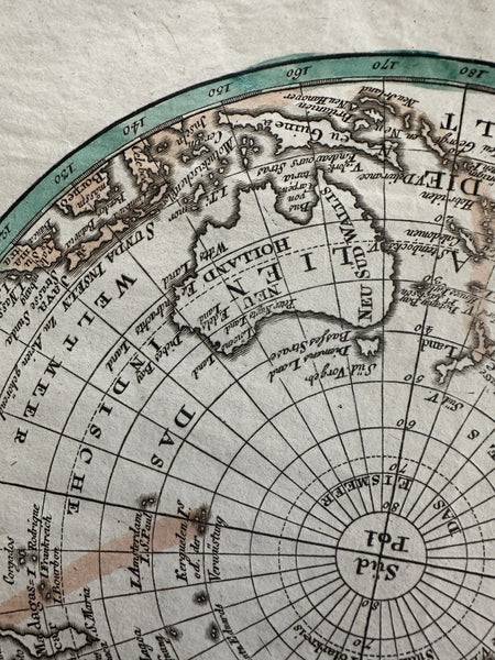 World South pole projection Australia Africa South America c.1810-30’s rare map