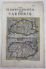 Corsica Sardinia Italy Italia c.1605-20 Mercator minor rare hand color map
