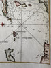 Sicily Italy Sicilia Trapano harbor 1764 Roux engraved coastal map