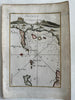 Sicily Italy Sicilia Trapano harbor 1764 Roux engraved coastal map