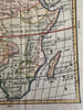 African continent  1750 Vaugondy engraved hand colored miniature map