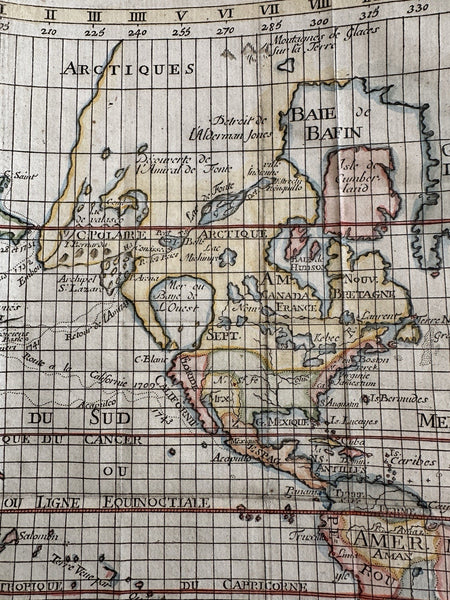 World map 1783 huge Sea of West Mer de l’Ouest early discoveries strange polar