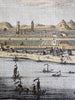 Canton China harbor scene 1759 engraved hand colored prospect birds-eye view