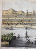 Canton China harbor scene 1759 engraved hand colored prospect birds-eye view
