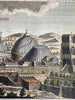 Jerusalem Holy Sepulchre 1759 engraved hand colored prospect birds-eye view