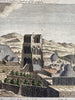 Jerusalem Holy Sepulchre 1759 engraved hand colored prospect birds-eye view