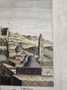 Jerusalem Holy Sepulchre 1759 engraved hand colored prospect birds-eye view