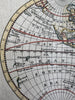 World in hemispheres discoveries map c.1760s Rollos engraved unexplored Pacific