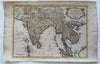 East Indies India Thailand Siam Cambodia Tibet c.1760s Vaugondy engraved map