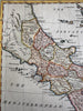 Southern Italy Naples & Sicily c.1760s Vaugondy decorative engraved color map