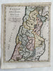 Canaan ancient Palestine Abraham Israel 1815 American engraved hand colored map