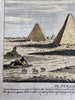 Egyptian pyramids Nile 1759 engraved hand colored prospect birds-eye view