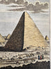 Egyptian pyramids Nile 1759 engraved hand colored prospect birds-eye view