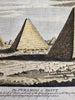 Egyptian pyramids Nile 1759 engraved hand colored prospect birds-eye view