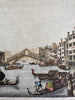 Venice Italy Rialto bridge 1759 engraved hand colored prospect birds-eye view