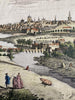 Dublin Ireland 1759 engraved hand colored prospect birds-eye view hand colored