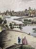 Dublin Ireland 1759 engraved hand colored prospect birds-eye view hand colored