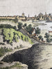 Dublin Ireland 1759 engraved hand colored prospect birds-eye view hand colored