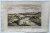 Dublin Ireland 1759 engraved hand colored prospect birds-eye view hand colored