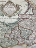 Polish Prussia Poland Kingdom c.1760s Vaugondy decorative engraved color map