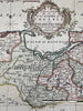 Polish Prussia Poland Kingdom c.1760s Vaugondy decorative engraved color map