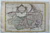 Polish Prussia Poland Kingdom c.1760s Vaugondy decorative engraved color map