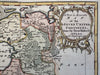 Netherlands Seven United Provinces 1760s Vaugondy decorative engraved color map