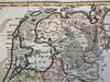 Netherlands Seven United Provinces 1760s Vaugondy decorative engraved color map