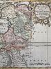 Netherlands Seven United Provinces 1760s Vaugondy decorative engraved color map