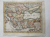 Turkey in Europe Balkan’s Black Sea 1744 Faure engraved hand color miniature map
