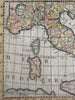 Italy L’Italia 1744 Faure charming engraved hand color miniature map