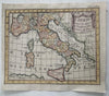 Italy L’Italia 1744 Faure charming engraved hand color miniature map