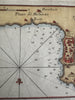 Italy Sicily Milazzo Melazzo harbor citadel 1764 Roux engraved coastal map