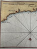 Italy Sicily Milazzo Melazzo harbor citadel 1764 Roux engraved coastal map