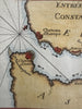 Constantinople Dardanelles Asia 1764 Roux engraved colored coastal map