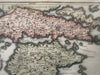 Greece Hellas Graecia Propria 1747 Cellarius antique hand colored map
