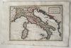 Italy historical Italia antiqua 1747 Cellarius fine antique hand colored map