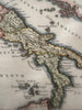 Italy historical Italia antiqua 1747 Cellarius fine antique hand colored map