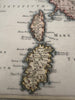 Italy historical Italia antiqua 1747 Cellarius fine antique hand colored map
