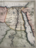 Ancient Egypt Nile river Libya  1747 Cellarius antique hand colored map