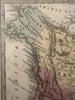 huge Texas as a Republic in North America 1839 antique hand colored map