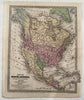 huge Texas as a Republic in North America 1839 antique hand colored map