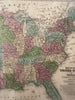 Texas as a Republic in territorial United States 1839 antique hand colored map