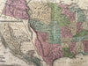 Texas as a Republic in territorial United States 1839 antique hand colored map