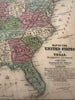 Texas as a Republic in territorial United States 1839 antique hand colored map