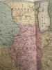 Western states Indian Territory Iowa United States 1839 antique hand colored map
