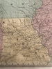 Western states Indian Territory Iowa United States 1839 antique hand colored map