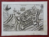 Nettuno Italy Rome Comune City Plan Fortifications Ship 1629 Bertelli rare map