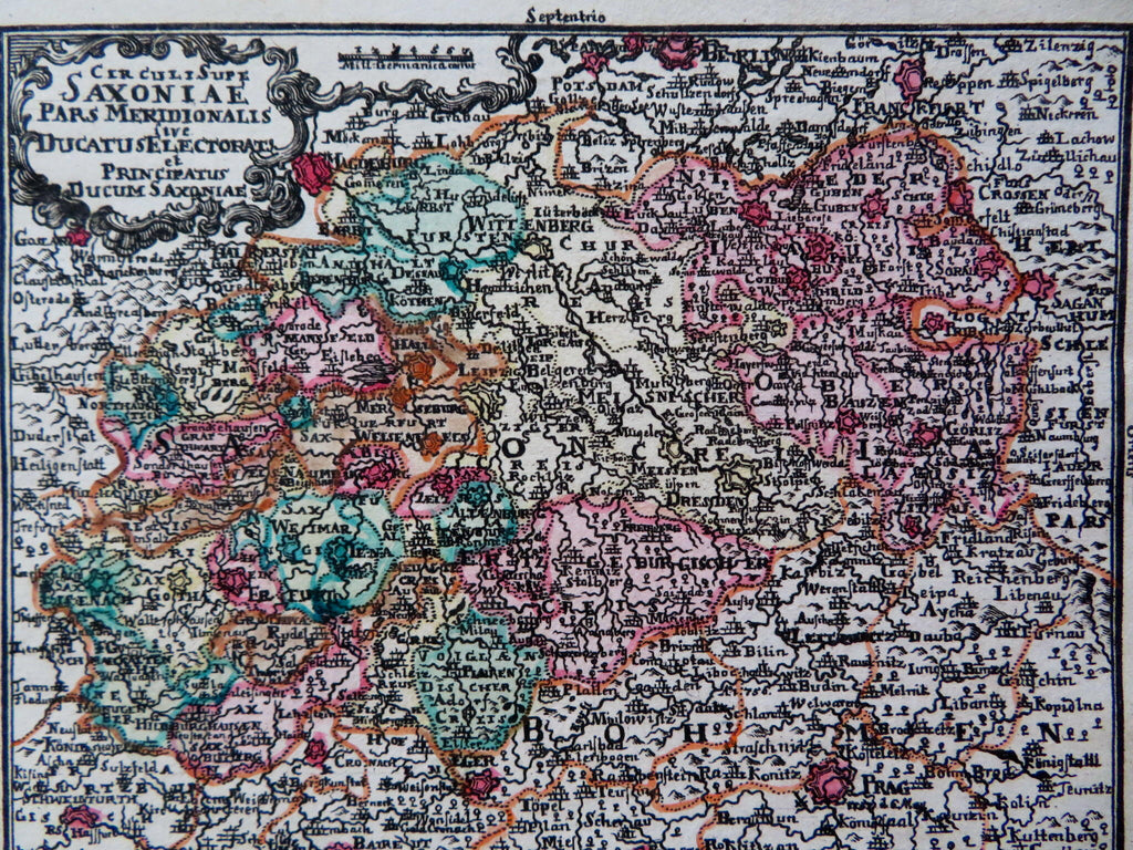 Electorate of Saxony Holy Roman Empire Dresden Weimar 1726 Lobeck Lotter map